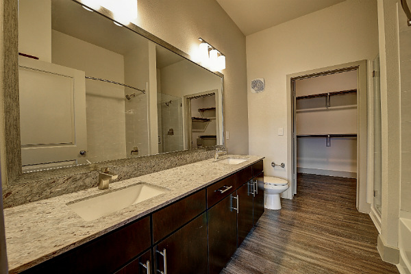 Pet Friendly Texas Medical Center Community Bathroom Vanity